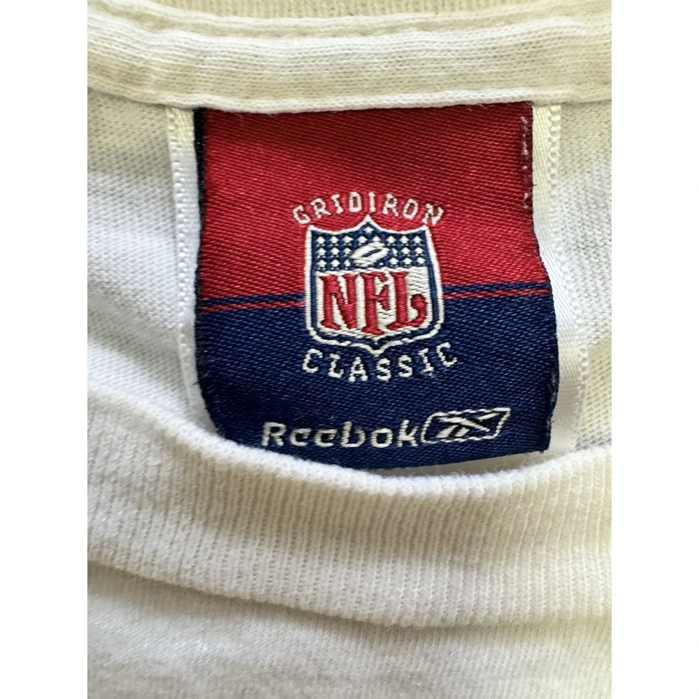 Vintage New York Giants Football T Shirt Reebok NFL Classic White Tee Medium‎